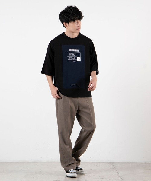 WEGO（ウィゴー）の「WEGO/ボックスブロックビッグシルエットTシャツ（Tシャツ/カットソー・メンズ・ホワイト/ブラック・MEDIUM/LARGE）」の21枚目の写真