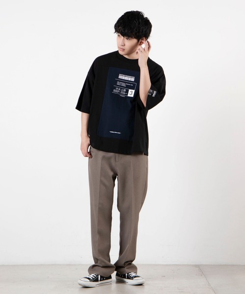 WEGO（ウィゴー）の「WEGO/ボックスブロックビッグシルエットTシャツ（Tシャツ/カットソー・メンズ・ホワイト/ブラック・MEDIUM/LARGE）」の14枚目の写真