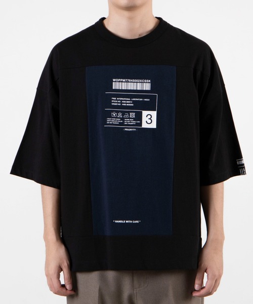 WEGO（ウィゴー）の「WEGO/ボックスブロックビッグシルエットTシャツ（Tシャツ/カットソー・メンズ・ホワイト/ブラック・MEDIUM/LARGE）」の16枚目の写真