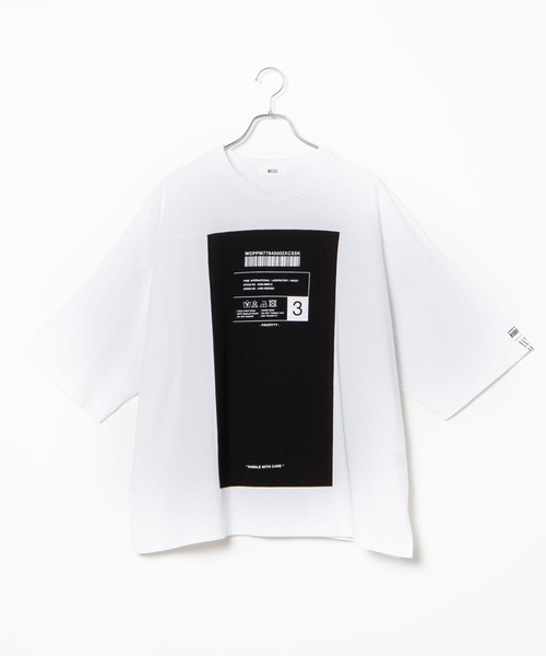 WEGO（ウィゴー）の「WEGO/ボックスブロックビッグシルエットTシャツ（Tシャツ/カットソー・メンズ・ホワイト/ブラック・MEDIUM/LARGE）」の7枚目の写真