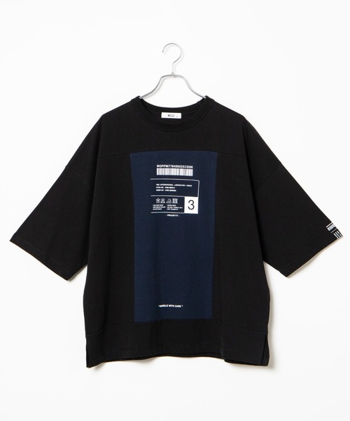 WEGO（ウィゴー）の「WEGO/ボックスブロックビッグシルエットTシャツ（Tシャツ/カットソー・メンズ・ホワイト/ブラック・MEDIUM/LARGE）」の4枚目の写真