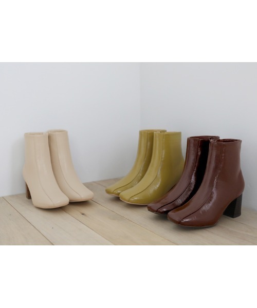 select MOCA(セレクトモカ)の「ウッドヒールスクエアブーツ(ブーツ・レディース・ライトベージュ/マスタード/ブラウン・SMALL/MEDIUM/LARGE)」の16枚目の写真