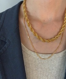 mou | ボリュームゴールドチェーンネックレス(ネックレス)
