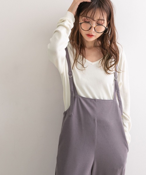 Newlyme(ニューリーミー)の「洗えるシルクタッチVネックニット【R】(ニット/セーター・レディース・ブラウン/ベージュ/オフホワイト/モカ/グリーン/ブラック・M-L)」の14枚目の写真