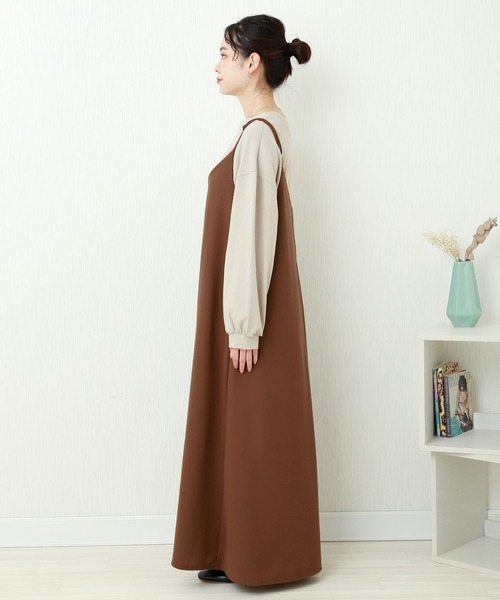 libelle more（リベル モア）の「カットジョーゼット　キャミワンピース（ジャンパースカート・レディース・ブラウン/ブラック/パープル/ラベンダー/グレイッシュベージュ・FREE）」の22枚目の写真