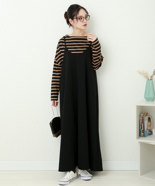 libelle more（リベル モア）の「カットジョーゼット　キャミワンピース（ジャンパースカート・レディース・ブラウン/ブラック/パープル/ラベンダー/グレイッシュベージュ・FREE）」の17枚目の写真