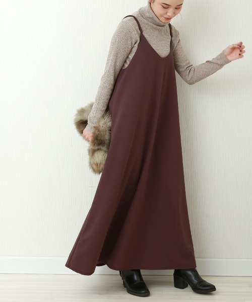 libelle more（リベル モア）の「カットジョーゼット　キャミワンピース（ジャンパースカート・レディース・ブラウン/ブラック/パープル/ラベンダー/グレイッシュベージュ・FREE）」の18枚目の写真