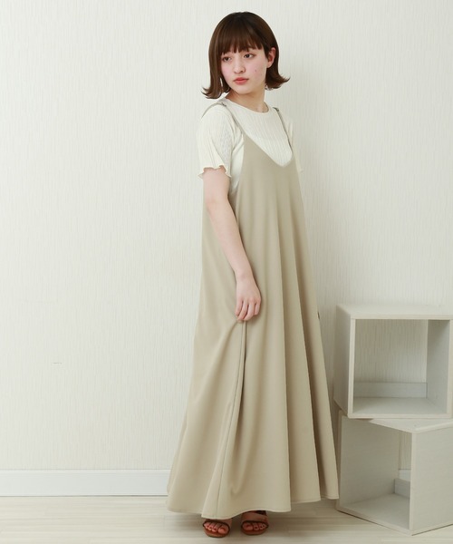 libelle more（リベル モア）の「カットジョーゼット　キャミワンピース（ジャンパースカート・レディース・ブラウン/ブラック/パープル/ラベンダー/グレイッシュベージュ・FREE）」の9枚目の写真