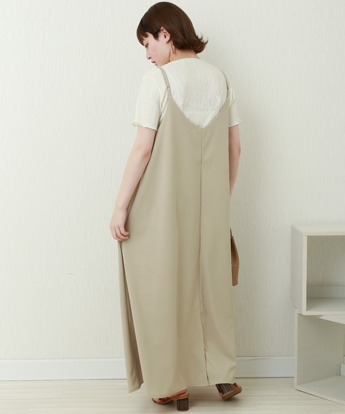 libelle more（リベル モア）の「カットジョーゼット　キャミワンピース（ジャンパースカート・レディース・ブラウン/ブラック/パープル/ラベンダー/グレイッシュベージュ・FREE）」の10枚目の写真