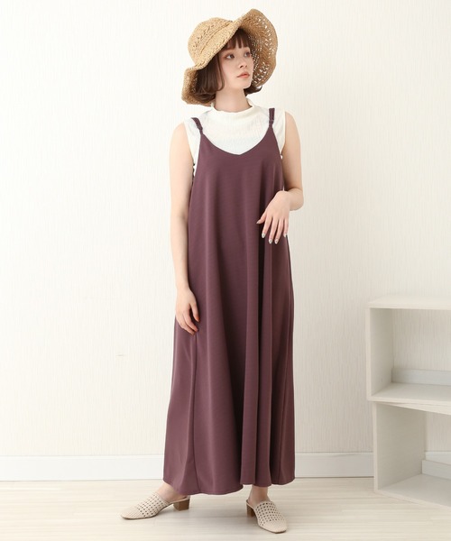 libelle more（リベル モア）の「カットジョーゼット　キャミワンピース（ジャンパースカート・レディース・ブラウン/ブラック/パープル/ラベンダー/グレイッシュベージュ・FREE）」の11枚目の写真