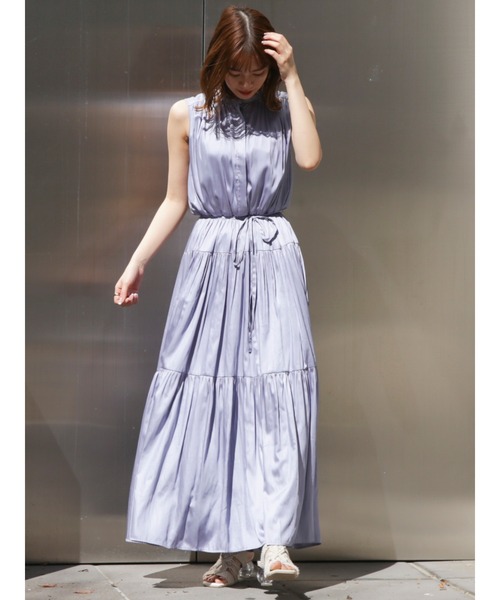 dazzlin（ダズリン）の「シャイニーティアードフレアワンピース（ワンピース・レディース・パープル/ブルー/アイボリー・FREE）」の21枚目の写真