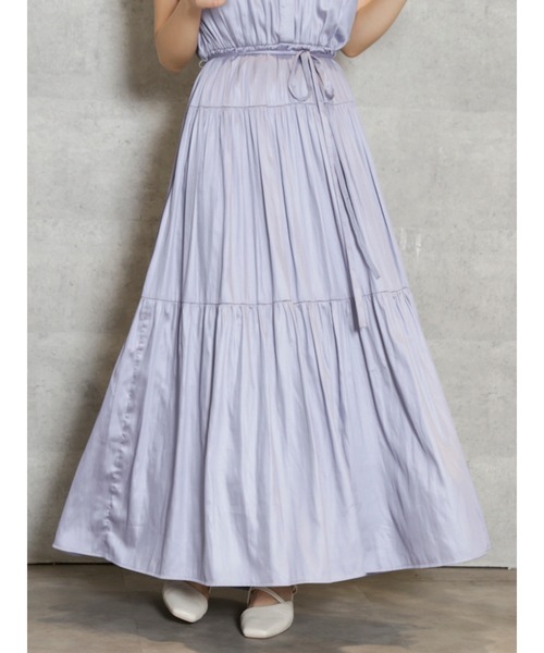 dazzlin（ダズリン）の「シャイニーティアードフレアワンピース（ワンピース・レディース・パープル/ブルー/アイボリー・FREE）」の20枚目の写真