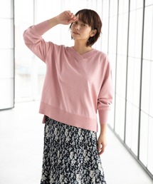 袖ボリュームＶネックニット（1R14-02176）