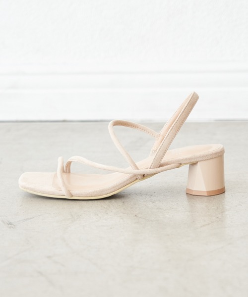 ROPE' PICNIC（ロペピクニック）の「【WEB限定24.5cm】ナローストリングペイントヒールサンダル（サンダル・レディース・ブラック/ベージュ系その他/グリーン・23.5cm/24.5cm/23.0cm/24.0cm）」の4枚目の写真