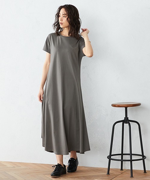 COMME CA ISM（コムサイズム）の「《コットン》 Ｔシャツワンピース（ワンピース・レディース・ブラック/カーキ/ベージュ/ローズ・MEDIUM/LARGE）」の3枚目の写真