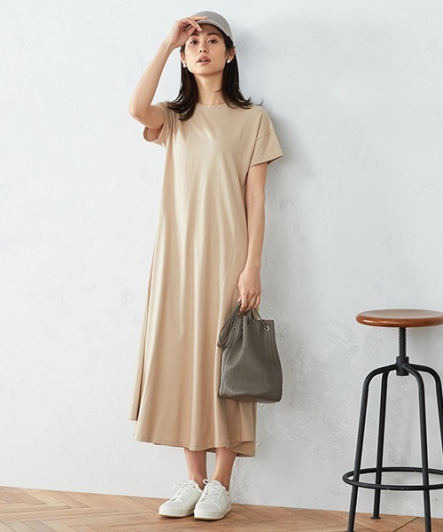 COMME CA ISM（コムサイズム）の「《コットン》 Ｔシャツワンピース（ワンピース・レディース・ブラック/カーキ/ベージュ/ローズ・MEDIUM/LARGE）」の7枚目の写真