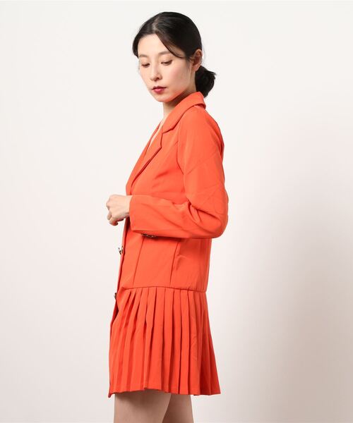 Passion（パッション）の「テーラードカラー　ミニ丈ワンピース（ワンピース・レディース・ブラック/オレンジ・S/M/L/XL）」の4枚目の写真