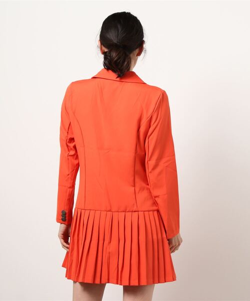 Passion（パッション）の「テーラードカラー　ミニ丈ワンピース（ワンピース・レディース・ブラック/オレンジ・S/M/L/XL）」の3枚目の写真