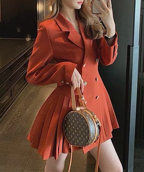 Passion（パッション）の「テーラードカラー　ミニ丈ワンピース（ワンピース・レディース・ブラック/オレンジ・S/M/L/XL）」の11枚目の写真