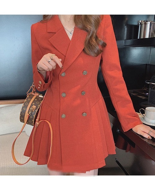 Passion（パッション）の「テーラードカラー　ミニ丈ワンピース（ワンピース・レディース・ブラック/オレンジ・S/M/L/XL）」の22枚目の写真