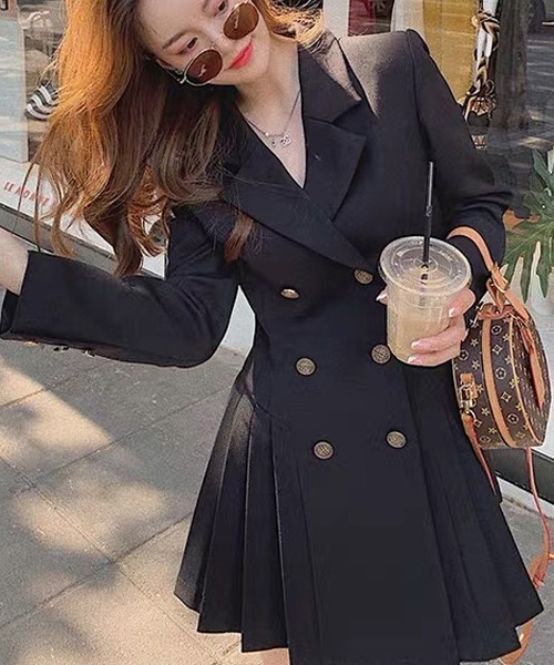 Passion（パッション）の「テーラードカラー　ミニ丈ワンピース（ワンピース・レディース・ブラック/オレンジ・S/M/L/XL）」の20枚目の写真