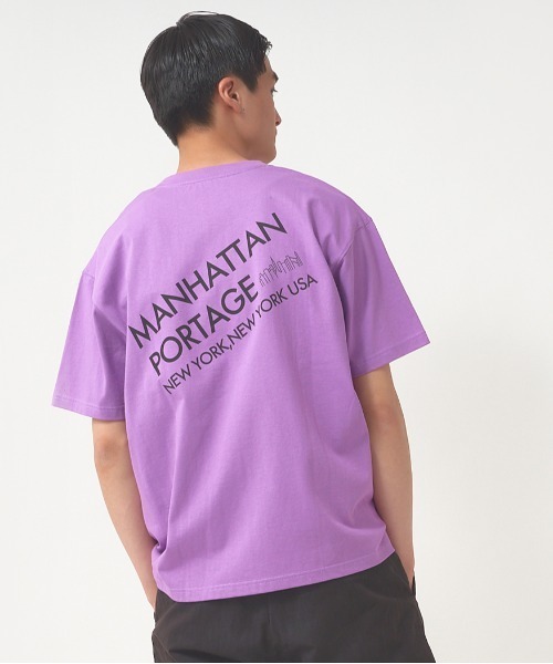 Manhattan Portage（マンハッタンポーテージ）の「【Manhattan Portage】バイアスバックプリントTシャツ SHORT SLEEVE PRINT T-SHIRT 21SS-MP-M402（Tシャツ/カットソー・メンズ・ホワイト/ブラック/ラベンダー・S/M/L）」の3枚目の写真