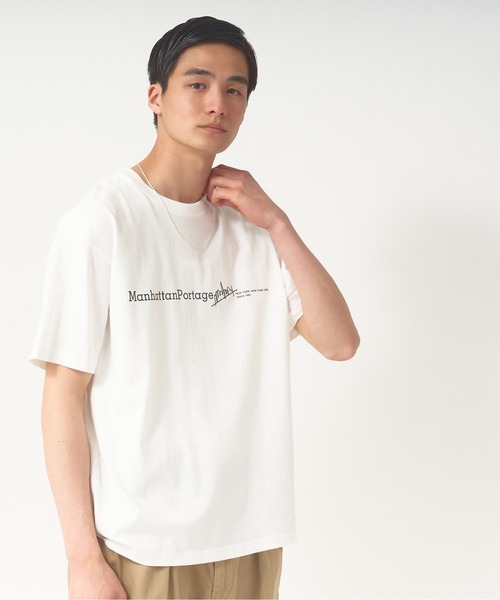 Manhattan Portage（マンハッタンポーテージ）の「【Manhattan Portage】バイアスバックプリントTシャツ SHORT SLEEVE PRINT T-SHIRT 21SS-MP-M402（Tシャツ/カットソー・メンズ・ホワイト/ブラック/ラベンダー・S/M/L）」の9枚目の写真