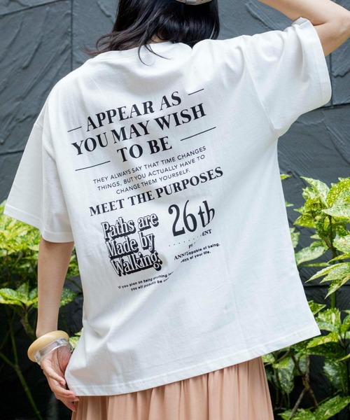 WEGO（ウィゴー）の「WEGO/グラフィックビッグシルエットTシャツ（Tシャツ/カットソー・レディース・ダークグリーン/イエロー/ピンク/ホワイト/ブルー/その他1/スミクロ/ホワイト系その他/オレンジ/その他2/サックスブルー/イエロー系その他/ライム/オフホワイト/その他3/その他5/その他4/その他6・MEDIUM/SMALL）」の18枚目の写真