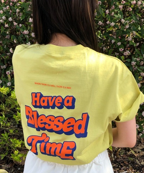 WEGO（ウィゴー）の「WEGO/グラフィックビッグシルエットTシャツ（Tシャツ/カットソー・レディース・ダークグリーン/イエロー/ピンク/ホワイト/ブルー/その他1/スミクロ/ホワイト系その他/オレンジ/その他2/サックスブルー/イエロー系その他/ライム/オフホワイト/その他3/その他5/その他4/その他6・MEDIUM/SMALL）」の7枚目の写真