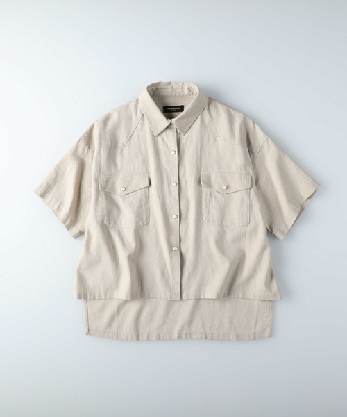 RAG MACHINE（ラグマシーン）の「【RAG MACHINE】ドットボタン半袖シャツ（シャツ/ブラウス・レディース・ブラウン/グリーン/オフホワイト・M/L）」の10枚目の写真