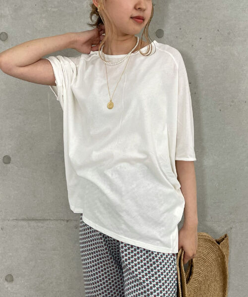 fredy repit（フレディレピ）の「タックドルマントップス（Tシャツ/カットソー・レディース・ブラック/ベージュ/オフホワイト・38）」の1枚目の写真