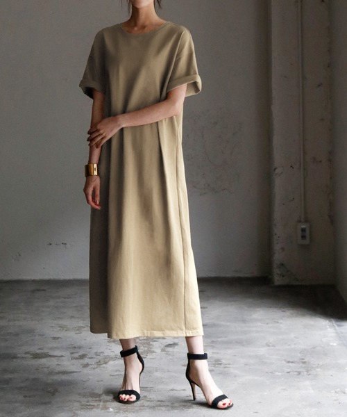 綿100 使用 バックスリットコットンtシャツロングワンピース ワンピース Elfrank エルフランク のファッション通販 Zozotown