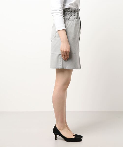 RETRO GIRL（レトロガール）の「ボックスタイトミディスカート（スカート・レディース・ケミカルウォッシュ/アイボリー/ブラック/チャコールグレー・FREE）」の5枚目の写真
