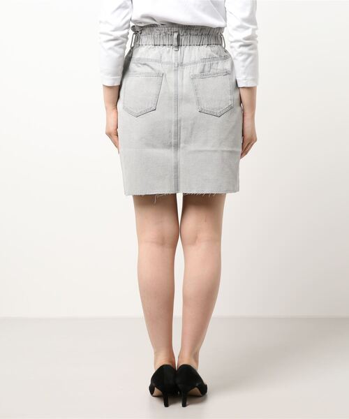 RETRO GIRL（レトロガール）の「ボックスタイトミディスカート（スカート・レディース・ケミカルウォッシュ/アイボリー/ブラック/チャコールグレー・FREE）」の6枚目の写真