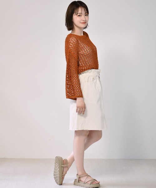 RETRO GIRL（レトロガール）の「ボックスタイトミディスカート（スカート・レディース・ケミカルウォッシュ/アイボリー/ブラック/チャコールグレー・FREE）」の7枚目の写真