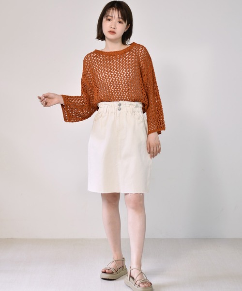 RETRO GIRL（レトロガール）の「ボックスタイトミディスカート（スカート・レディース・ケミカルウォッシュ/アイボリー/ブラック/チャコールグレー・FREE）」の8枚目の写真