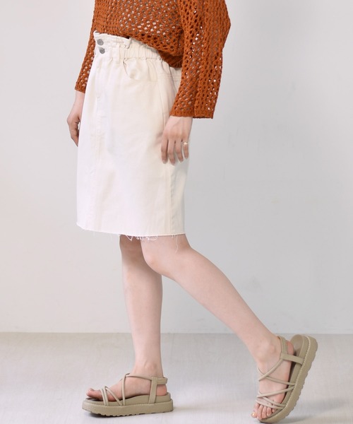 RETRO GIRL（レトロガール）の「ボックスタイトミディスカート（スカート・レディース・ケミカルウォッシュ/アイボリー/ブラック/チャコールグレー・FREE）」の15枚目の写真