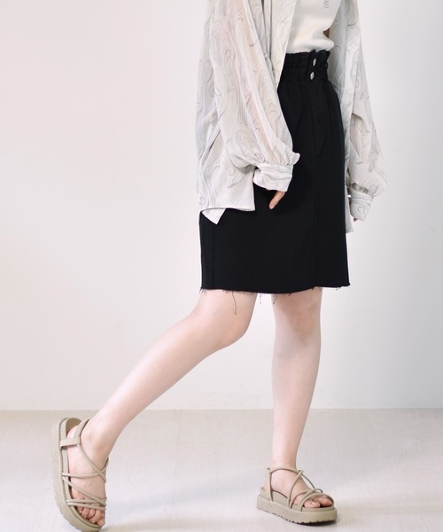 RETRO GIRL（レトロガール）の「ボックスタイトミディスカート（スカート・レディース・ケミカルウォッシュ/アイボリー/ブラック/チャコールグレー・FREE）」の17枚目の写真