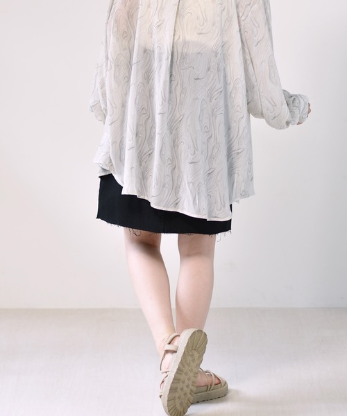 RETRO GIRL（レトロガール）の「ボックスタイトミディスカート（スカート・レディース・ケミカルウォッシュ/アイボリー/ブラック/チャコールグレー・FREE）」の18枚目の写真