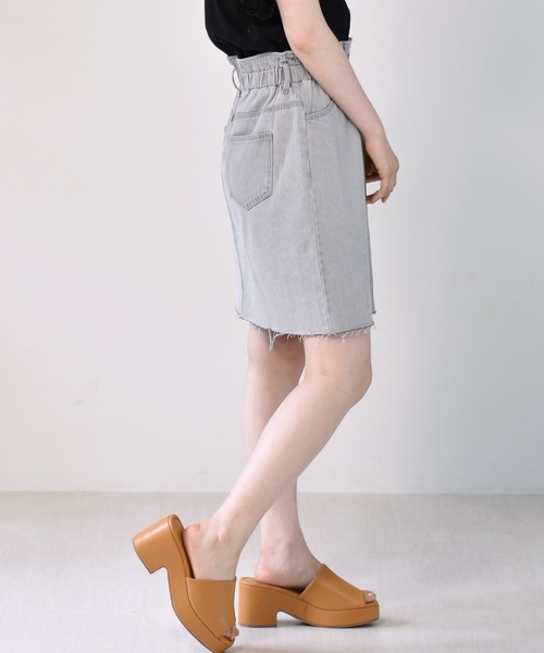 RETRO GIRL（レトロガール）の「ボックスタイトミディスカート（スカート・レディース・ケミカルウォッシュ/アイボリー/ブラック/チャコールグレー・FREE）」の19枚目の写真