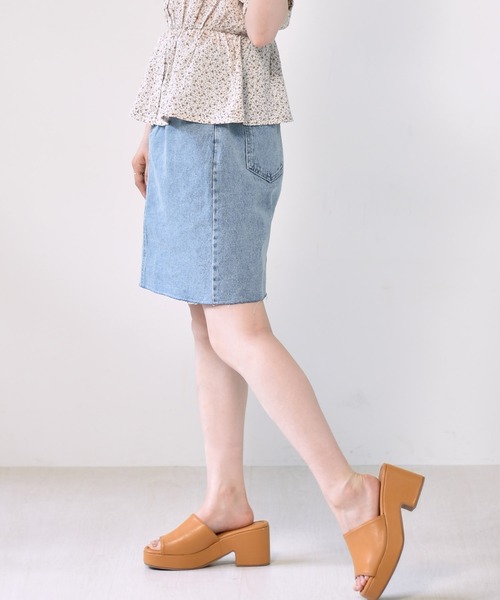 RETRO GIRL（レトロガール）の「ボックスタイトミディスカート（スカート・レディース・ケミカルウォッシュ/アイボリー/ブラック/チャコールグレー・FREE）」の21枚目の写真