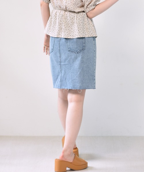 RETRO GIRL（レトロガール）の「ボックスタイトミディスカート（スカート・レディース・ケミカルウォッシュ/アイボリー/ブラック/チャコールグレー・FREE）」の22枚目の写真