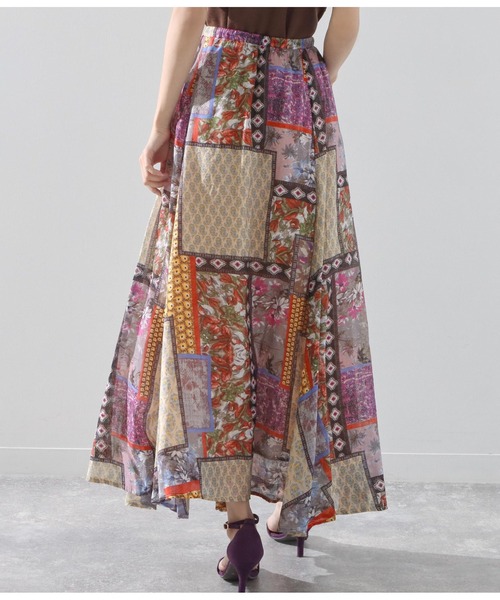 Alluge（アルージュ）の「パッチワークプリントギャザーフレアスカート（スカート・レディース・ピンク/ブルー・FREE）」の12枚目の写真