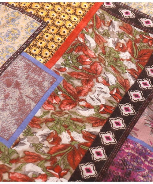 Alluge（アルージュ）の「パッチワークプリントギャザーフレアスカート（スカート・レディース・ピンク/ブルー・FREE）」の17枚目の写真