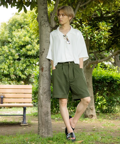 Adoon plain（アドーンプレーン）の「【Adoon plain】ベーシックショートパンツ（その他パンツ・メンズ・オフホワイト/カーキ/ブラック・MEDIUM/LARGE/SMALL）」の9枚目の写真