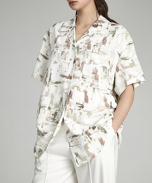 UNSPOKEN(アンスポクン)の「【UNSPOKEN】Art pattern shirt UX21S059(シャツ/ブラウス・レディース・ホワイト・M/L/S)」の3枚目の写真
