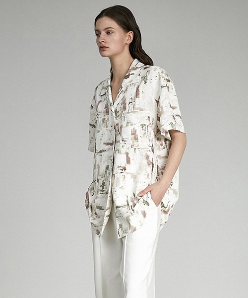UNSPOKEN(アンスポクン)の「【UNSPOKEN】Art pattern shirt UX21S059(シャツ/ブラウス・レディース・ホワイト・M/L/S)」の4枚目の写真