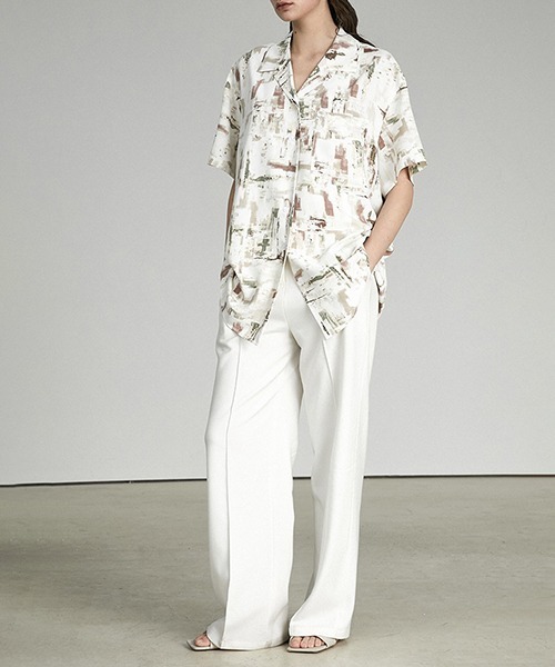 UNSPOKEN(アンスポクン)の「【UNSPOKEN】Art pattern shirt UX21S059(シャツ/ブラウス・レディース・ホワイト・M/L/S)」の5枚目の写真