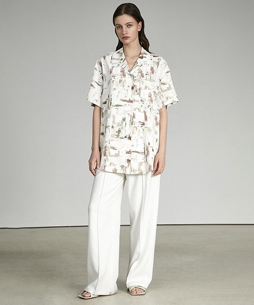 UNSPOKEN(アンスポクン)の「【UNSPOKEN】Art pattern shirt UX21S059(シャツ/ブラウス・レディース・ホワイト・M/L/S)」の6枚目の写真
