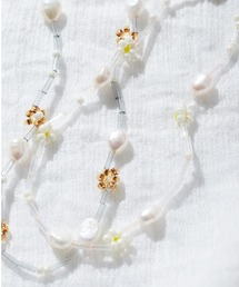 淡水パール＆ビーズネックレス